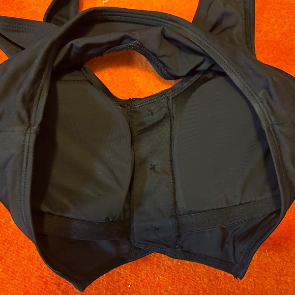 Black button-up cropped swim bikini top NWT - Picture 6 of 9